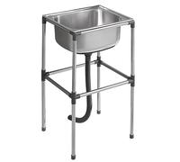 Évier de Cuisine Autonome, Evier Utilitaire en Acier Inoxydable, L'Évier de Bassin Évier À Cuve Unique, pour Extérieur Intérieur, Buanderie, Arrière-Cour, Garage (Size : 37x31x60cm/14.5x12.2x23.6in)