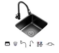 Évier de cuisine avec lavabo intégré en acier inoxydable 304, barre de lavage des légumes et balcon, et de nombreux accessoires.