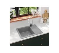 Evier de Cuisine avec Trou de Trop-plein Ovale Evier Encastré Extra-profond Décoration de Cuisine Intérieur Maison 147102