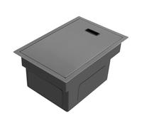 Évier de cuisine caché en acier inoxydable, avec plaque de recouvrement pratique et robinet relevable pivotant 360°, 45 x 30 x 23 cm