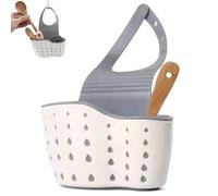 Évier de cuisine CADDY 8.3x3.4x5,9 pouce Support d'évier de cuisine avec sangle et trou de vidange réglables support d'éponge suspendue pour les fournitures de restauration de l'évier de cuisine