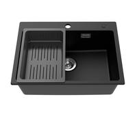 Évier de cuisine - CECIPA MAX - 1 Bac Noir en Granit - 60x45CM - Antibactérien - Résistant aux chocs