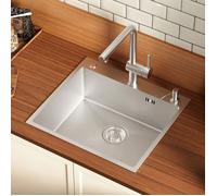 Évier de Cuisine - CECIPA MAX - 54x49CM - Inox texturé - Distributeur de Savon Inclus - 2 Type Installation