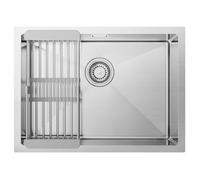 Évier de Cuisine - CECIPA MAX - 60x44CM - Inox Brossé - Sous Plan - Panier Égouttoir Ajustable