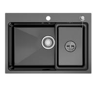 Évier de Cuisine - CECIPA MAX - 68x48CM - Inox 304 - Panier Égouttoir Inclus - Distributeur de Savon