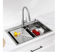 Évier de cuisine - CECIPA MAX - Évier un bac 65x45CM - Inox 304 - Plaque de dégivrage - Distributeur savon 500 ml