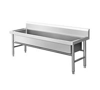Évier de cuisine commercial à 1 compartiment, en acier inoxydable, avec bac de préparation et de lavage des mains, pour usage intérieur et extérieur, 150 x 40 x 55 c,150X40X55cm/59X15.7X21.6in