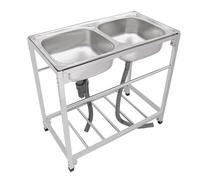 Évier de cuisine commercial en acier inoxydable - 83,1 × 43,9 × 77 cm - Pour cuisine, restaurant