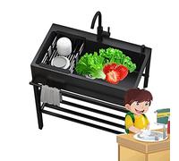 Évier de cuisine commercial en acier inoxydable, évier utilitaire autoportant à une cuve, station de lavage extérieure robuste avec robinet et étagères pour garage, restaurant, cuisine, buanderie, in