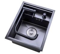 Évier de cuisine compact en acier inoxydable 304, évier de bar caché avec robinet pliable, idéal pour les petites et moyennes entreprises. Comprend un couvercle (35 x 45 cm). Parfait pour la