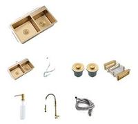 Évier de cuisine, double cuve, installation au-dessus du plan de travail, 80x45cm E