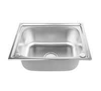 Évier de Cuisine en Acier Inoxydable 1 Bac Avec Raccords de Vidange - à Encastrer, à Fleur de Plan, Sous-plan (50 * 40 * 20cm)