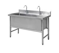 Évier de cuisine en acier inoxydable 1 bac Evier Professionnel/Plonge sur Pied Évier Inox Autoportant avec Robinet Évier De Jardin (100cm/39in)