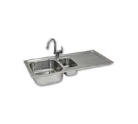 Évier de Cuisine en Acier Inoxydable 105cm x 50cm et Robinet Confetti Argent G