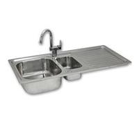 Évier de Cuisine en Acier Inoxydable 105cm x 50cm et Robinet Confetti Argent G