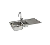 Evier de Cuisine en Acier Inoxydable 105cm x 50cm et Robinet Rainbow
