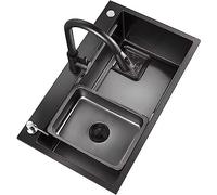 Évier de cuisine en acier inoxydable 304 de 66 cm, 73,7 cm avec extractible Multial Wortat unique pour la maison et Slish noir h