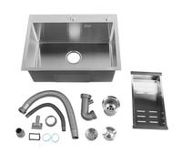 Évier de cuisine en acier inoxydable 304, lavabo simple fait à la main avec accessoires pour poste de travail, barre de camping-car, durable, résistant à la rouille, facile à