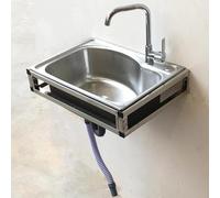 Évier de cuisine en acier inoxydable à cuve unique avec kit de vidange en acier, idéal pour le lavage des mains de restaurant et la préparation