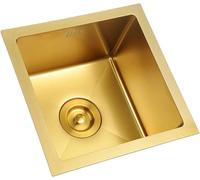 Évier de cuisine en acier inoxydable à cuve unique avec système d'évacuation 45 x 45 x 21,5 cm et élégant, parfait pour les rénovations et améliorations de la maison moderne