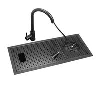 Évier De Cuisine En Acier Inoxydable Avec Couvercle Dissimulé Et Robinet Extractible. Design Moderne Et Minimaliste Pour Usage Domestique.(55 * 26cm)