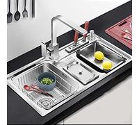 Évier de cuisine en acier inoxydable avec robinet Combo Drop In pour installations de montage sous et sur le dessus, comprend des raccords de vidange de trop-plein, durable et élégant.