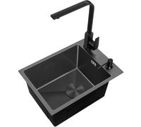 Évier de cuisine en acier inoxydable - Design unique - Pour bar ou mini cuisine - En relief - Parfait pour la vaisselle et le nettoyage vétérinaire - Solution peu encombrante