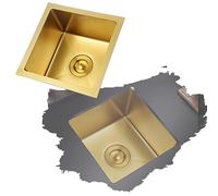 Évier de cuisine en acier inoxydable doré évier encastré évier de cuisine bol unique évier utilitaire monté par le haut pour bar restaurant, 22 x 15,7 pouces (couleur : option 2