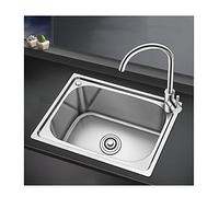 Évier de cuisine en acier inoxydable épais pour lave-vaisselle Petite taille 38 x 32,5 cm Évacuation rapide EdDiameter Alimentation en eau