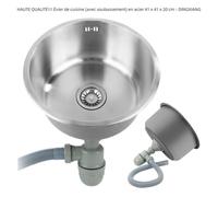 Évier de cuisine en acier inoxydable plaqué 41x41cm - VARIVIDA - 1 bac - pose à poser