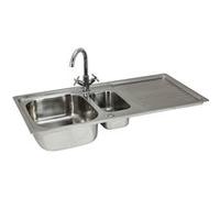 Kukoo - Évier de Cuisine en Acier Inoxydable 105cm x 50cm et Robinet Victoria