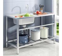 Évier de cuisine en acier inoxydable, utilitaire autoportant avec robinet d'eau chaude et froide, kit de tuyauterie, étagère, étagères de rangement, pour cuisines, salles de bains, garages, buanderies
