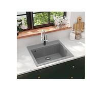 Evier de cuisine en granit Bac unique Gris