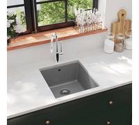 Évier de Cuisine en Granit Bac Unique Noir Décoration Cuisine Maison vidaXL