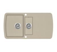 Évier de cuisine en granit - VIDAXL - Double lavabo - Beige - Réversible - Facile à nettoyer