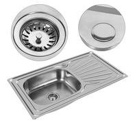 Évier de cuisine en inox 1 bac avec plaque de filtre à eau encastrable - POPSMIT