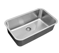Évier de Cuisine en Inox 304 18/8 - 75,5x46 cm, Bac Rectangle Brossé Carré à Encastrer, Épaisseur 0,8 mm