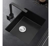 Évier de cuisine encastrable en acier inoxydable 304 de qualité supérieure - Robinet pivotant à 360° - Évier à légumes fait à la main - 48 x 35 cm - Design élégant pour cuisines modernes