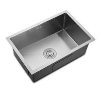 Évier de cuisine encastrable en acier inoxydable à cuve unique pour buanderie, bar, camping-car, hôtel, restaurant (52 x 40 cm)