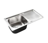 Évier de cuisine encastrable en acier inoxydable avec égouttoir et accessoires en acier 304 gauche/kit B 76 x 37,5 cm
