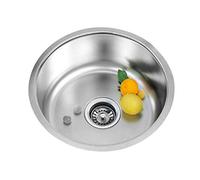 Évier de Cuisine encastrable Petit évier de Camping, évier de Cuisine en Acier Inoxydable 304, évier de Cuisine à Un Bol Profond avec crépine et égouttoir, tuyaux de plomberie (41 * 41 * 20cm)