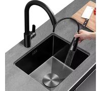 Évier de cuisine encastrable simple avec raccords - Durable - Facile à installer - Design moderne pour une intégration parfaite - Parfait pour toute cuisine