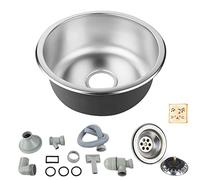 Évier de Cuisine Encastré avec Crépine, Siphon et Bonde - 1 Bac en Inox (41 x 41 x 20 cm)