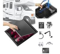 Évier de Cuisine encastré, Bar dissimulé sous Plan, évier Simple Moderne en Acier Inoxydable avec Robinet, Ensemble de Drain Moderne, établi pour Camping-Car