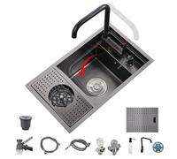 Évier de cuisine encastré Cact 60 x 40 x 23 cm avec accessoires - Évier et robinet élégant au-dessus du comptoir pour appartements, villas et cuisines modernes