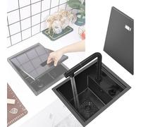 Évier de Cuisine encastré en Acier Inoxydable Fregaderos de Cocina Modernos Éviers à cuve Unique sous Plan Bar & Préparation Petit avec Robinet Combo pour Espace Camping-Car Café