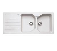 Évier de cuisine encastré - FRANKE - CUG 621 - Fragranite - 2 bacs - Rectangulaire - Blanc