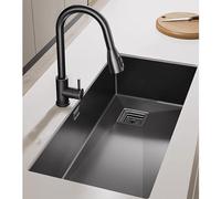 Évier De Cuisine, Évier À Une Cuve En Acier Inoxydable 304, Lavabo, Grand Évier Simple ; La Cuve Et Le Robinet Sont Installés Séparément Pour Optimiser L’Espace Sous L’Év-70*43cm(27.5*16.92in)