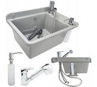 Évier De Cuisine Évier Avec Robinet Distributeur De Savon Bac À Laver Extérieur