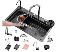 Évier de cuisine, évier en acier inoxydable 304, évier domestique, bassin à légumes, évier simple, poste de travail, évier de cuisine avec robinet extractible, lave-tasse sous pression, planche à dé